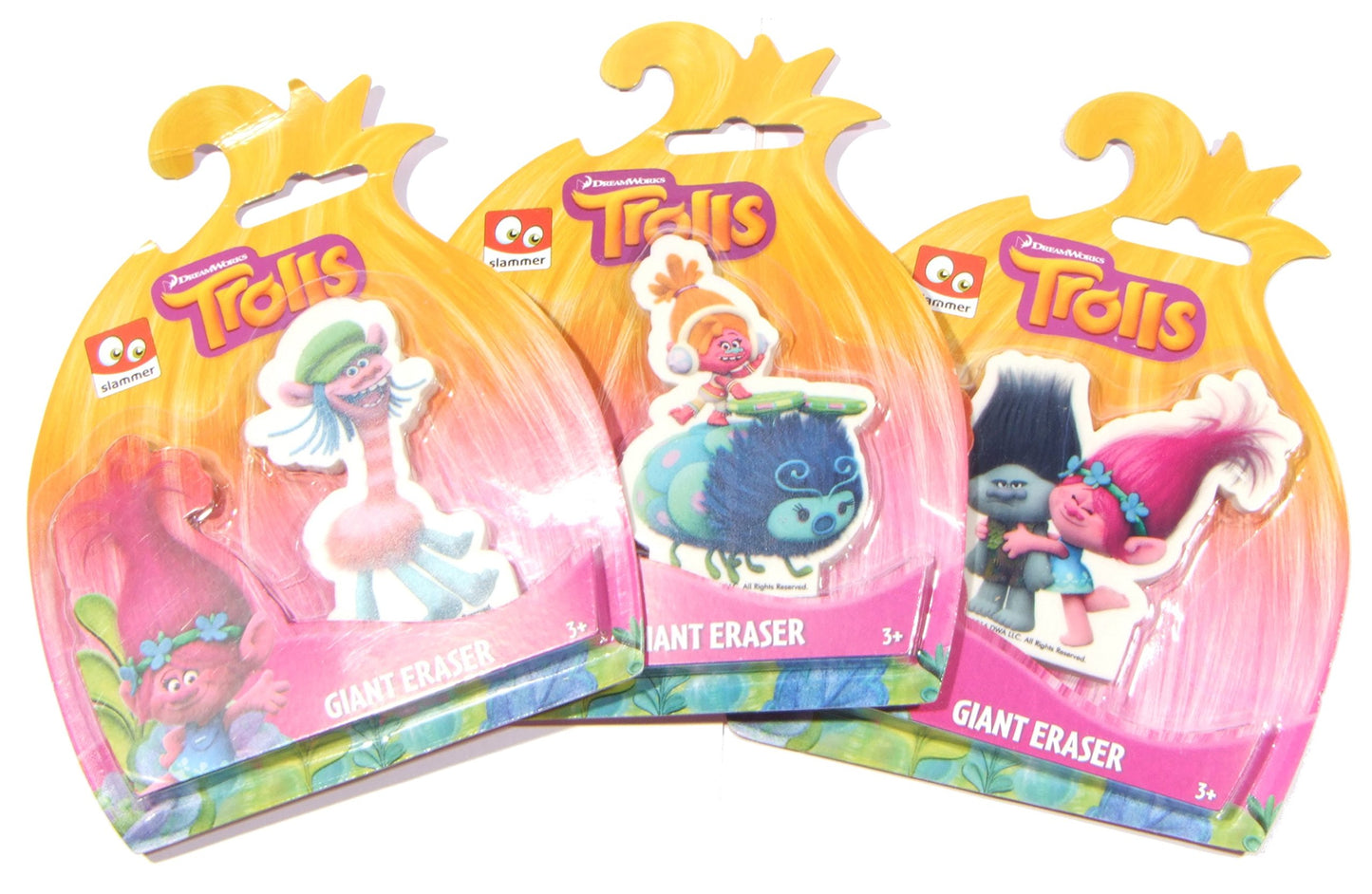 TROLLS DREAMWORKS 3PK GIANT ERASERS
