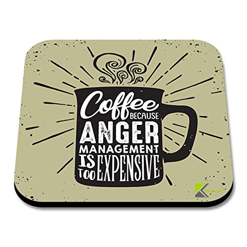 CS294 Coffee Because Anger Management is Too Expensive Novelty Funny Coffee Tea Drink Gift Glossy MDF Wooden Coaster