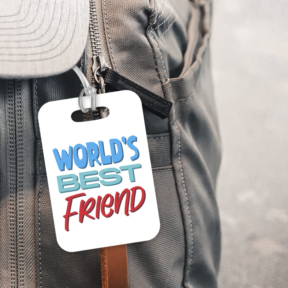 LT423 World's Best Friend Novelty Funny Unique Designer Gift, Suitcase, Glossy Plastic Luggage Tag for Friend