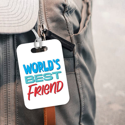 LT423 World's Best Friend Novelty Funny Unique Designer Gift, Suitcase, Glossy Plastic Luggage Tag for Friend