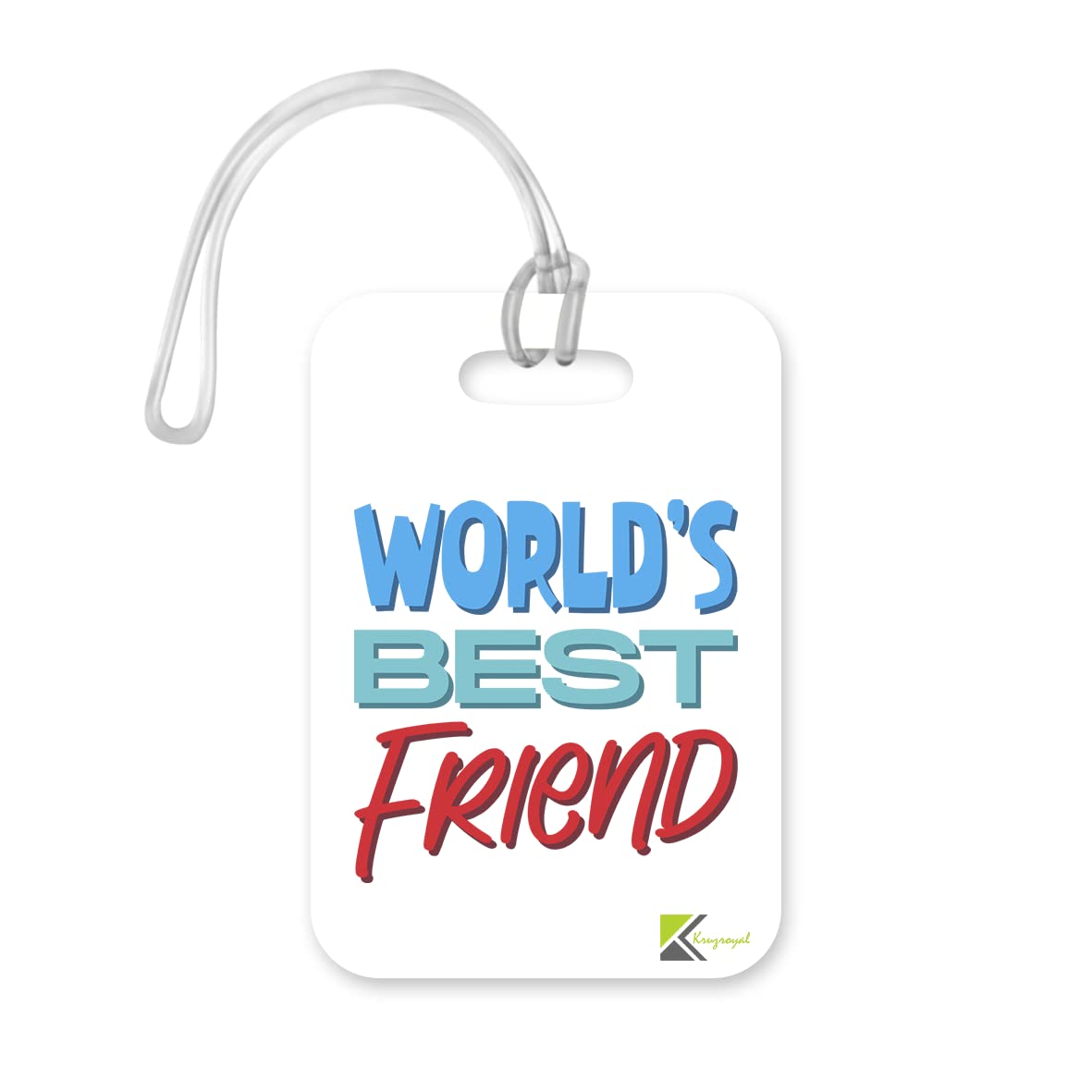 LT423 World's Best Friend Novelty Funny Unique Designer Gift, Suitcase, Glossy Plastic Luggage Tag for Friend