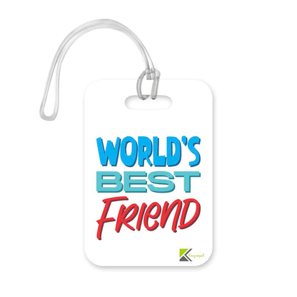 LT423 World's Best Friend Novelty Funny Unique Designer Gift, Suitcase, Glossy Plastic Luggage Tag for Friend