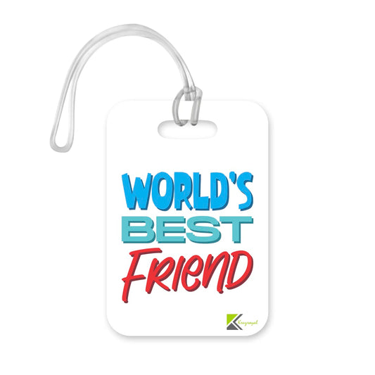 LT423 World's Best Friend Novelty Funny Unique Designer Gift, Suitcase, Glossy Plastic Luggage Tag for Friend