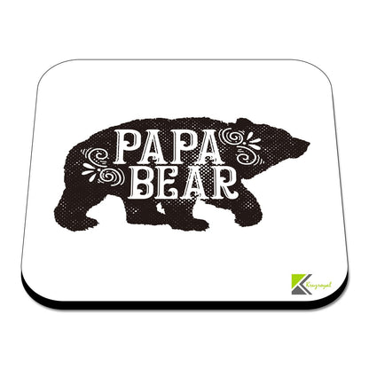 CS401 Papa Bear Novelty Funny Coffee Tea Drink Gift Glossy MDF Wooden Coaster