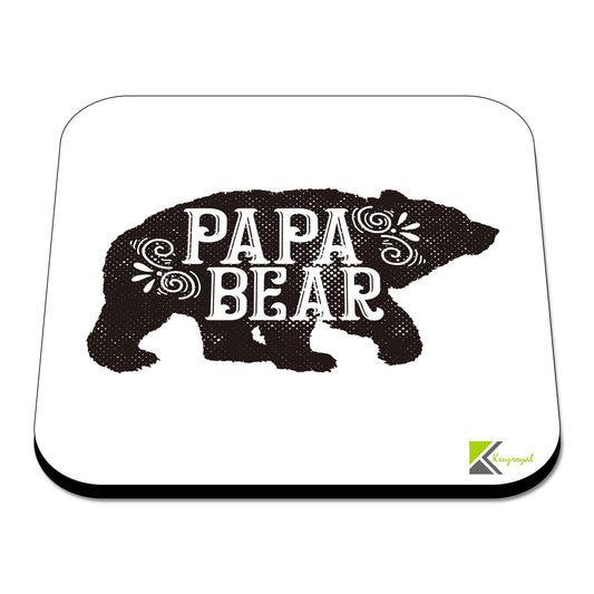 CS401 Papa Bear Novelty Funny Coffee Tea Drink Gift Glossy MDF Wooden Coaster