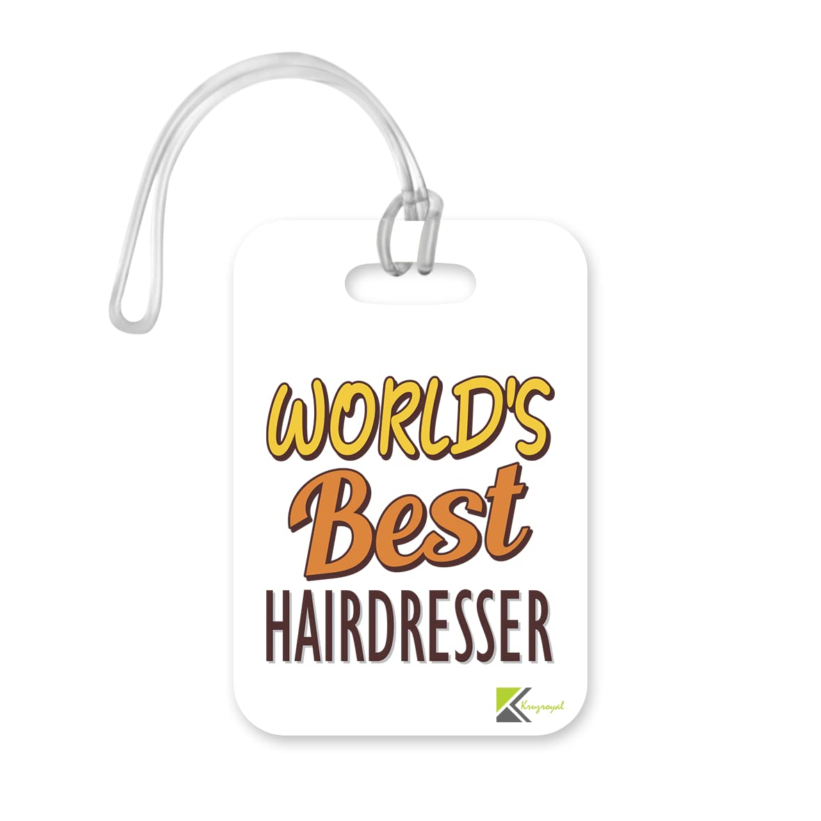 LT477 World's Best Hairdresser Novelty Funny Unique Designer Gift, Suitcase, Glossy Plastic Luggage Tag for Hairdresser
