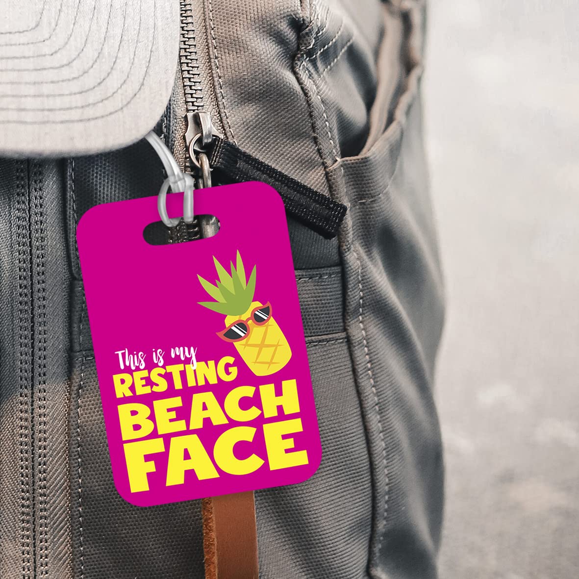 LT162 This is My Resting Beach Face Novelty Funny Unique Designer Gift Glossy Plastic Suitcase Luggage Tag