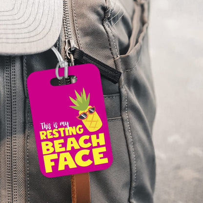 LT162 This is My Resting Beach Face Novelty Funny Unique Designer Gift Glossy Plastic Suitcase Luggage Tag