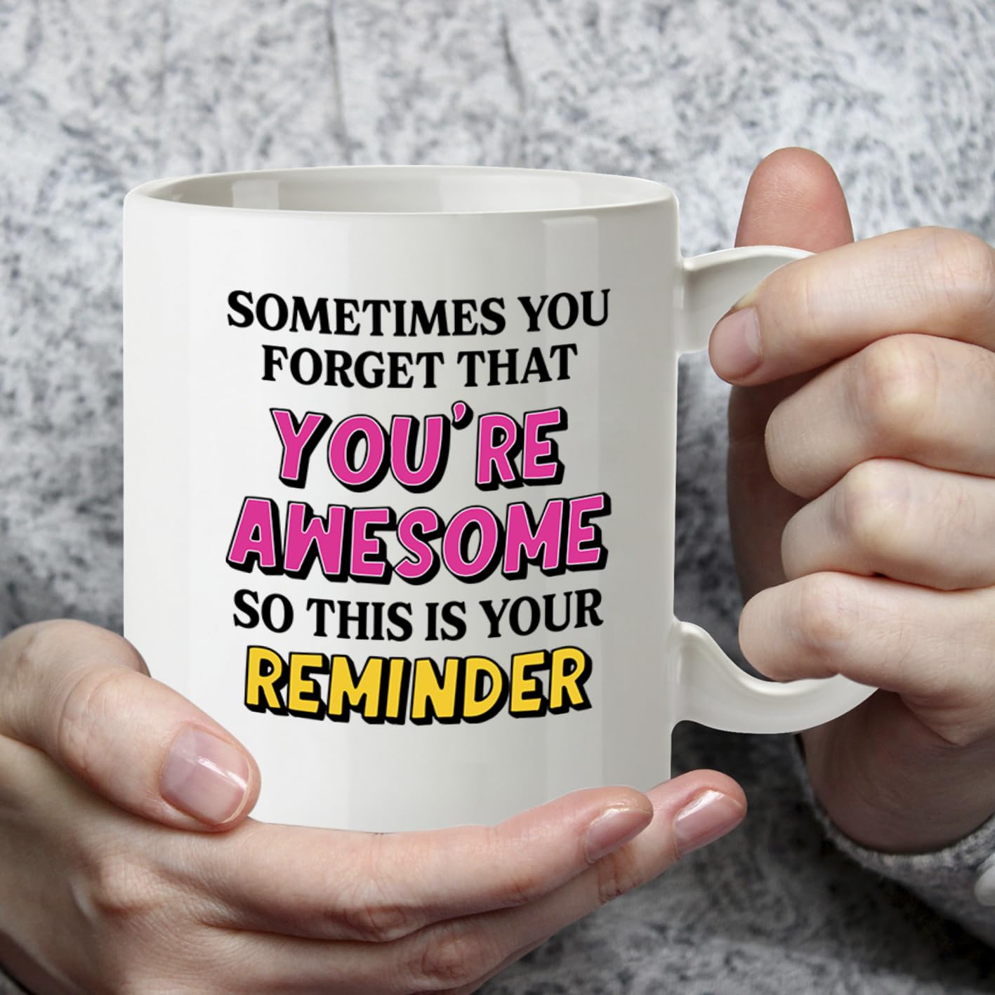 Kruzroyal You are Awesome Coffee Mug - Inspirational Gift for Women, Best Friend, Sister - Motivational 11oz Ceramic Cup - Thinking of You, Birthday, Encouragement Present