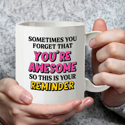 Kruzroyal You are Awesome Coffee Mug - Inspirational Gift for Women, Best Friend, Sister - Motivational 11oz Ceramic Cup - Thinking of You, Birthday, Encouragement Present