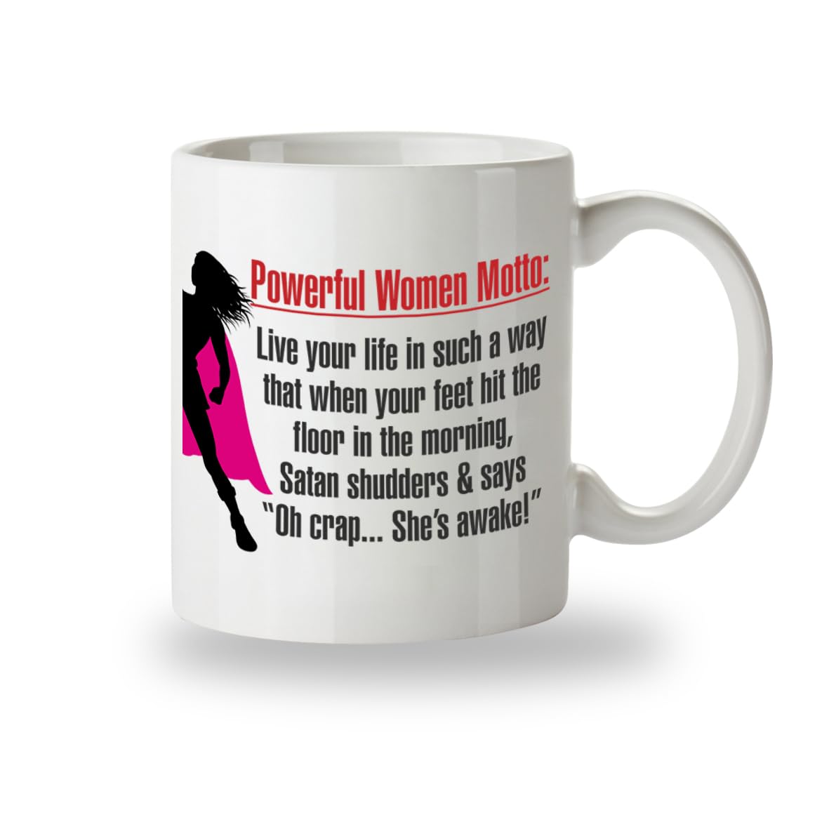 Kruzroyal Powerful Women Motto Funny Mug, Novelty Coffee Cup, Empowering Gift for Her, Friend, Colleague