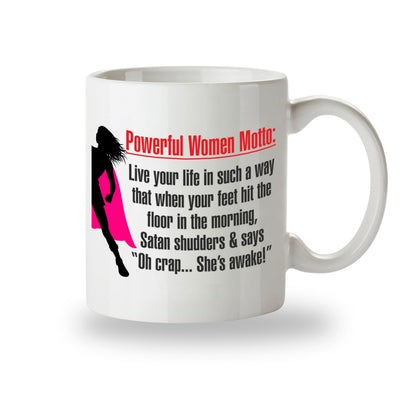 Kruzroyal Powerful Women Motto Funny Mug, Novelty Coffee Cup, Empowering Gift for Her, Friend, Colleague