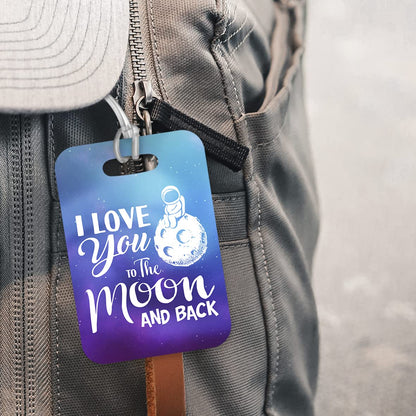 LT175 I Love You to The Moon and Back Novelty Funny Unique Designer Gift Glossy Plastic Suitcase Luggage Tag