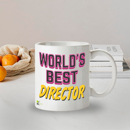 Kruzroyal DZ839 World's Best Director Mug 11oz - White Ceramic Cup for Company Leader, Film Director - Ideal Birthday, Leaving or Thank You Present