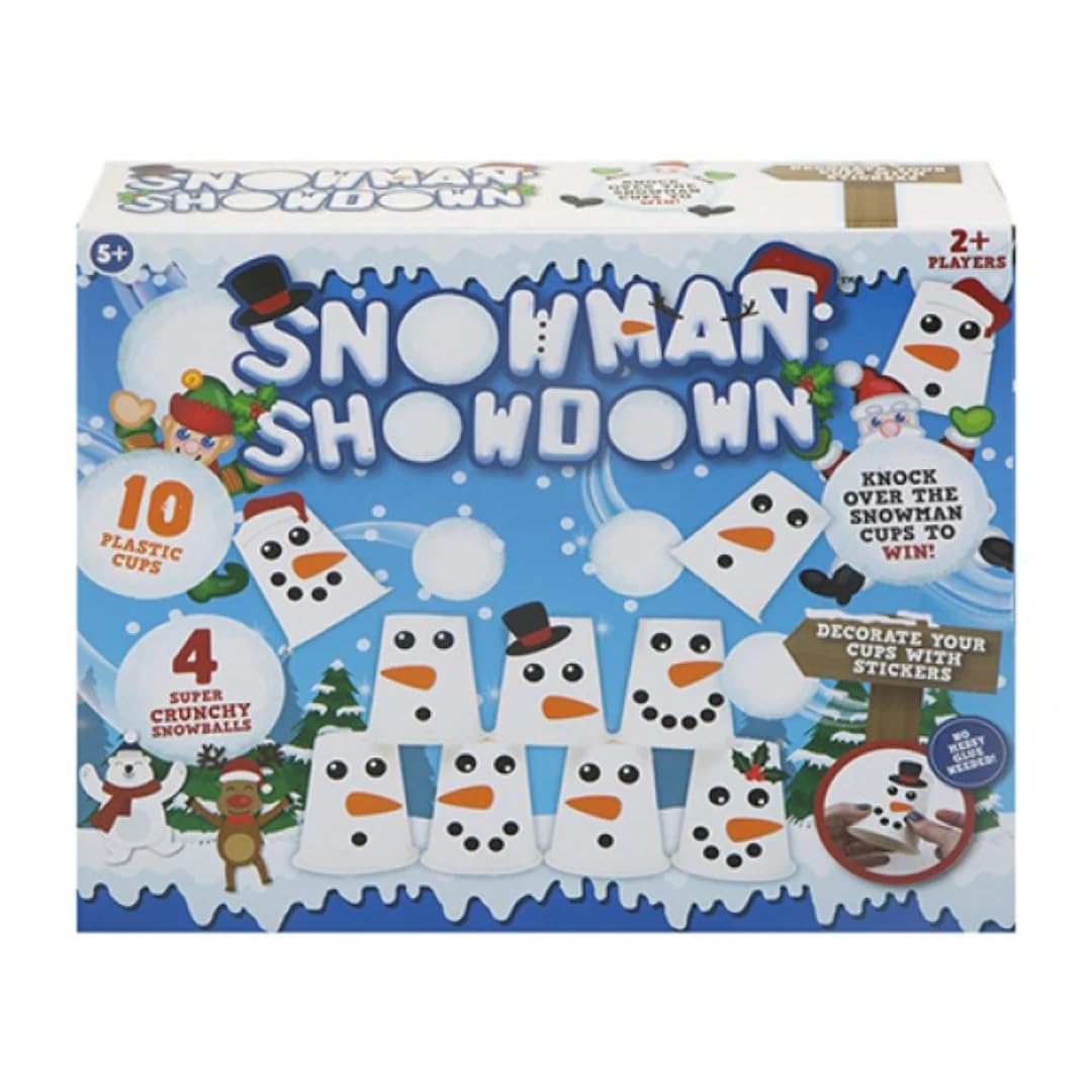 Multicolor Snowman Showdown Pyramid Cupgame - 29 cm x 24 cm x 7.5 cm (1 Pc.) - Delightfully Festive & Competitive Family Game - Perfect For Holiday Fun
