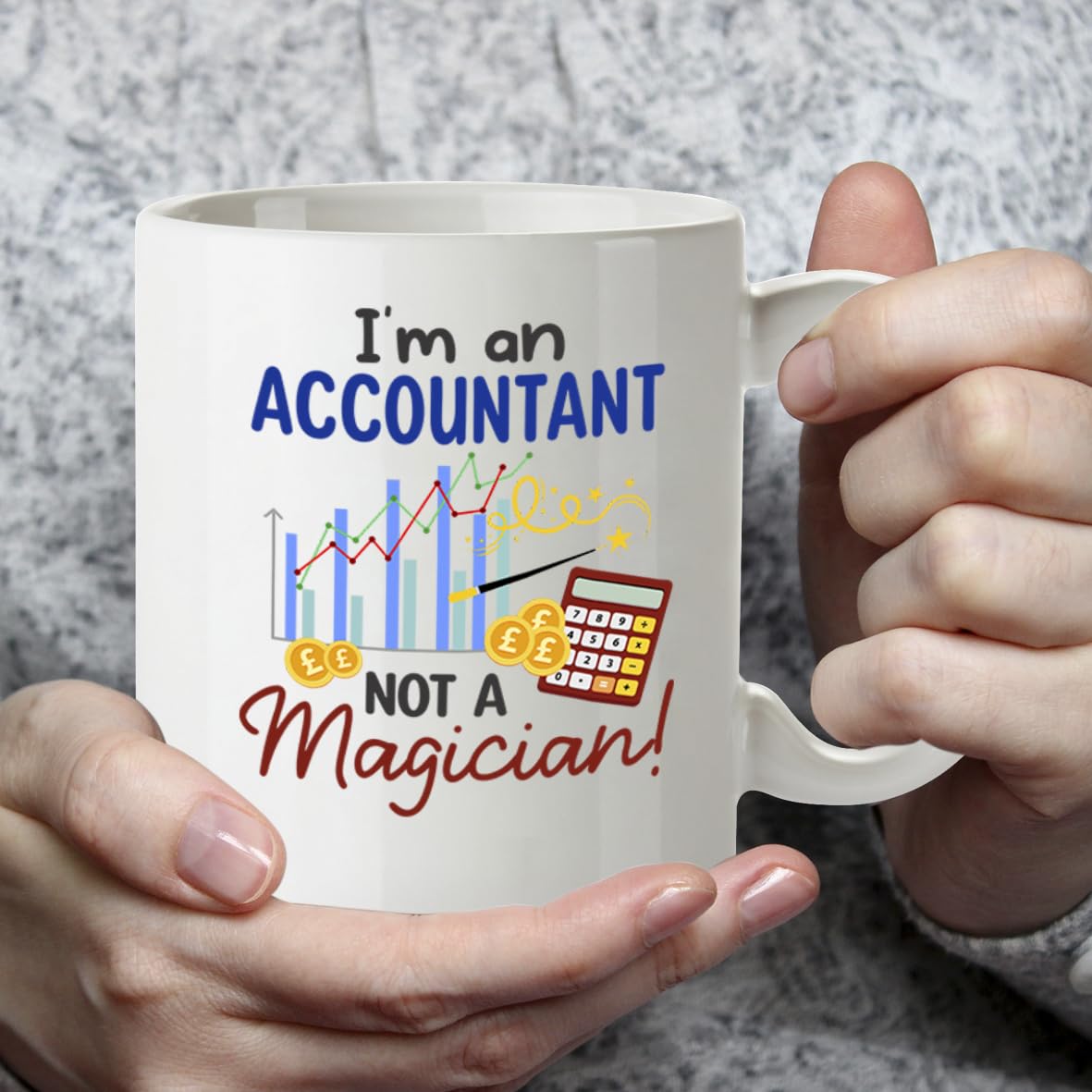 Kruzroyal DZ965 Funny Accountant Mug - Not a Magician Sarcastic CPA, Bookkeeper, Tax Preparer, Financial Analyst Gift - Witty Office Coffee Cup 11oz White Ceramic