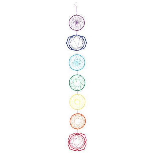 Something Different Stunning Multicolor Chakra Wall Hanging - 86cm x 14cm (1 Pc.) - Handcrafted String Art Decor - Elevate Home Ambiance & Balance Energy - Ideal Home Decor