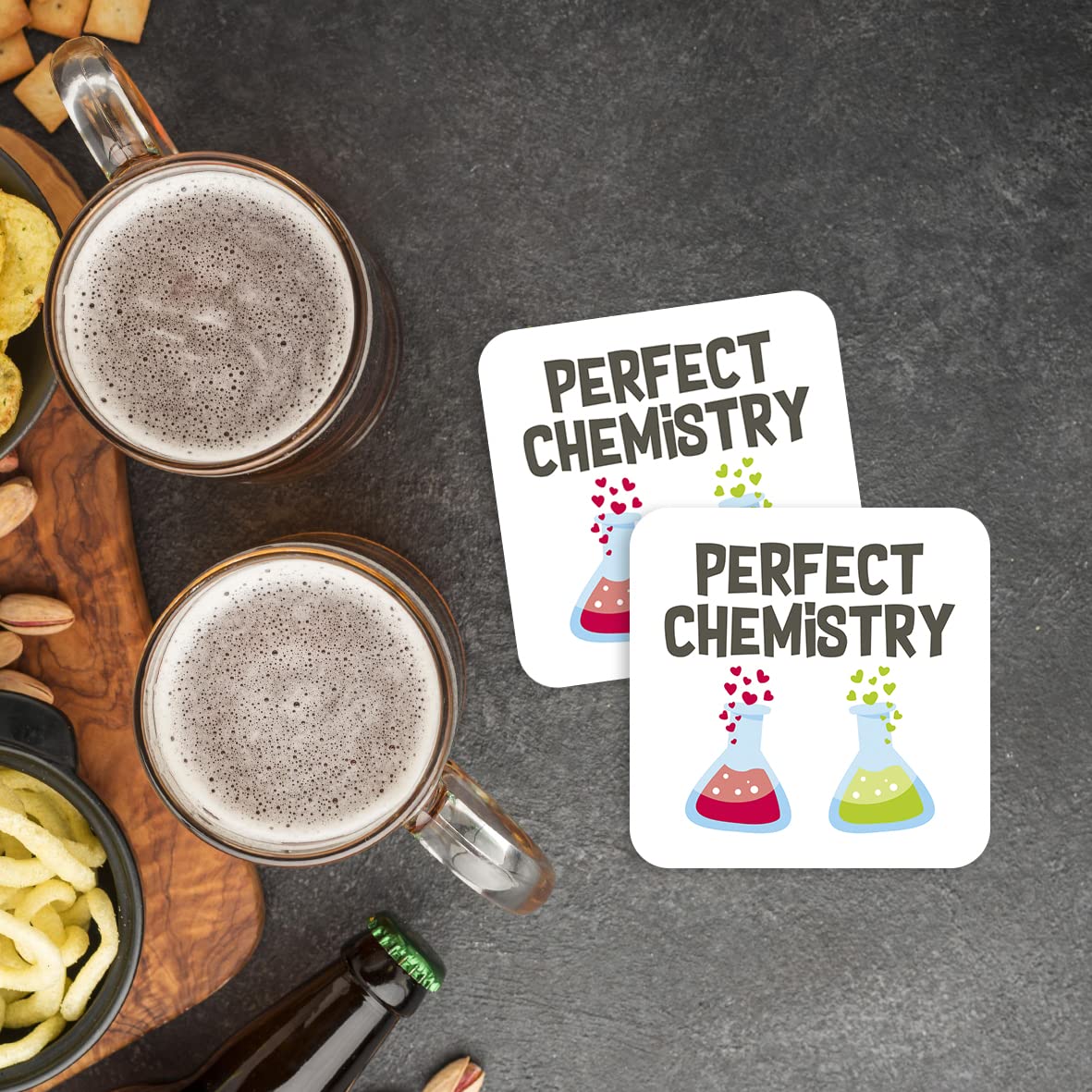 CS575 Perfect Chemistry Novelty Funny Coffee Tea Drink Gift Glossy MDF Wooden Coaster