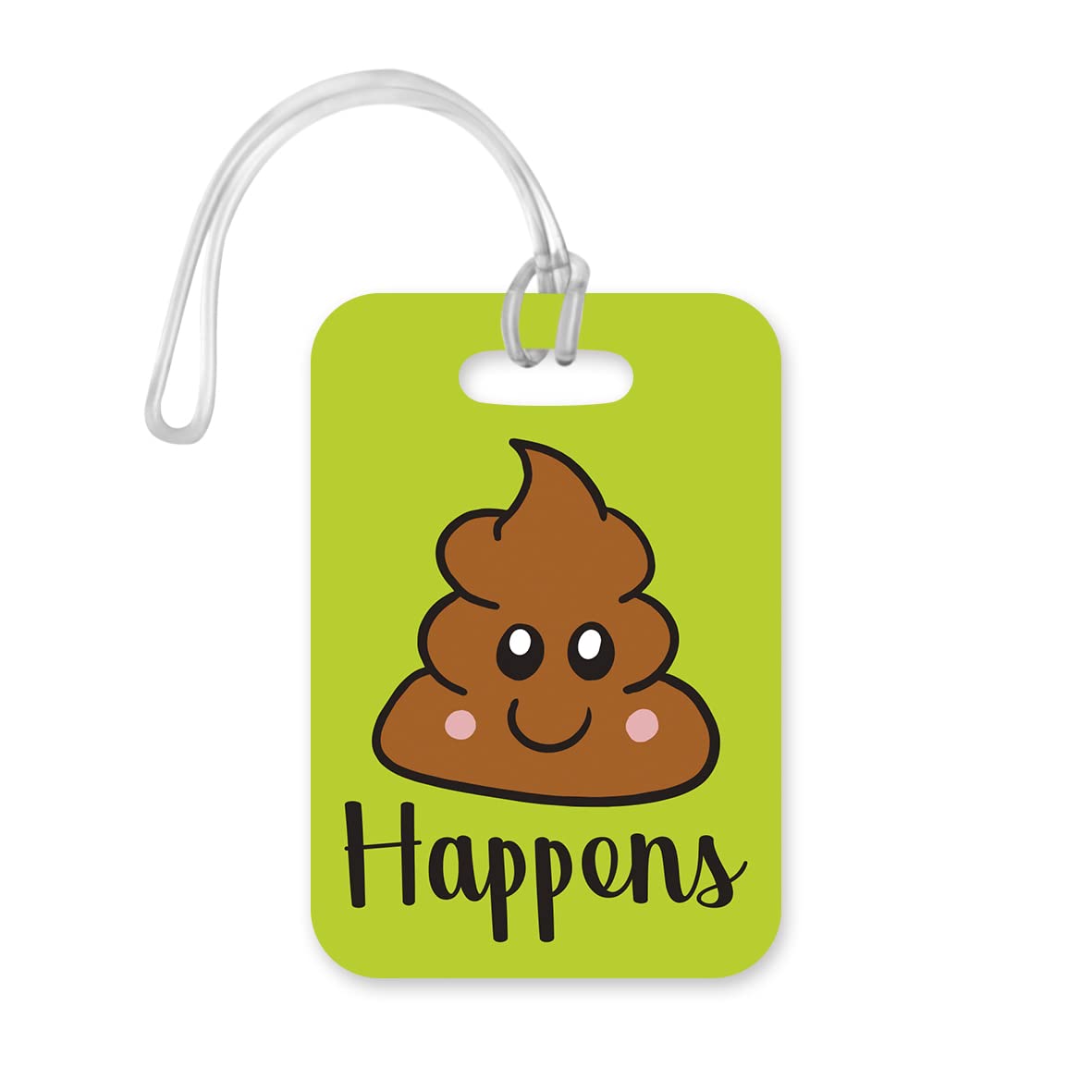 LT044 Shit Happens Novelty Funny Unique Designer Gift Glossy Plastic Suitcase Luggage Tag