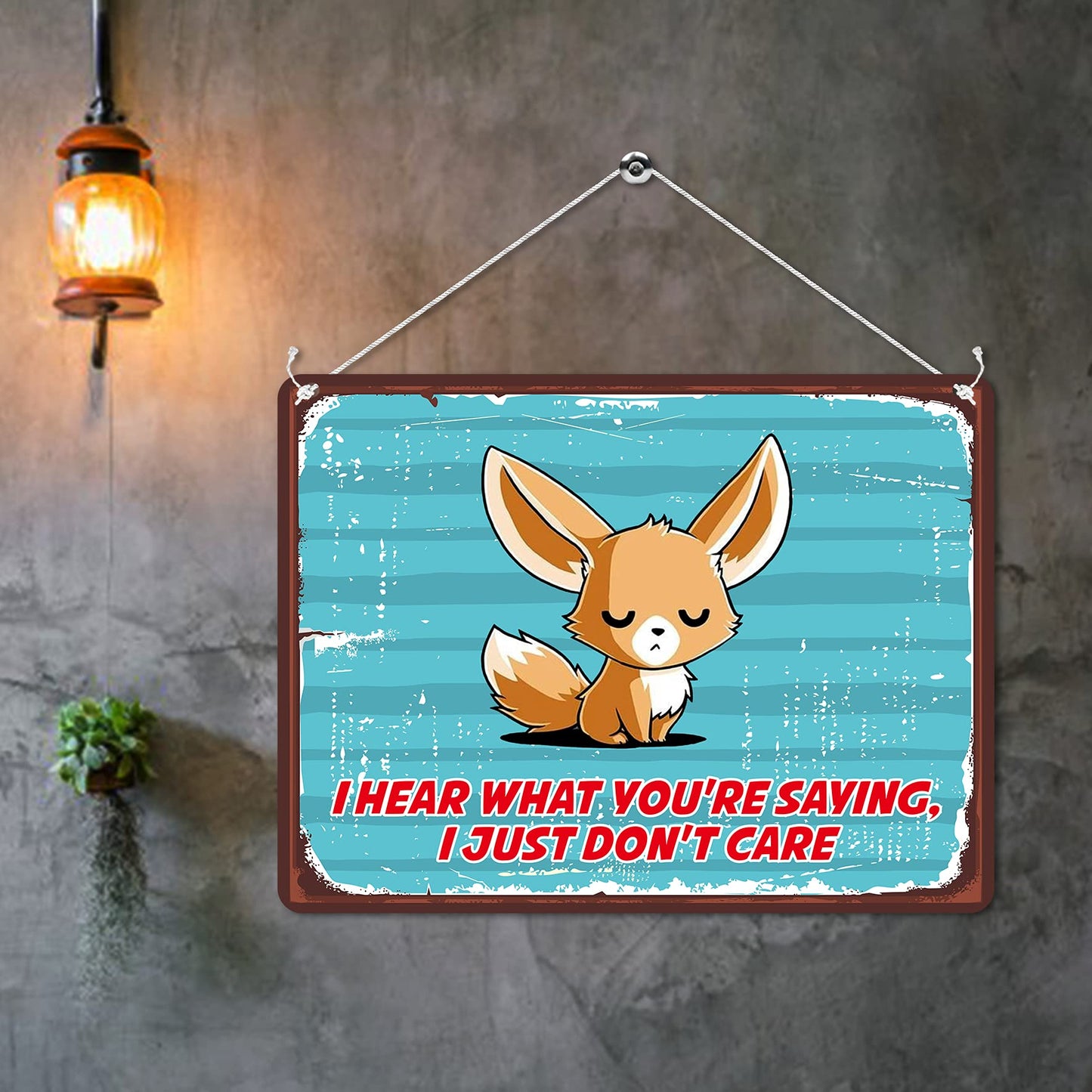 Kruzroyal MP194 I hear what you're saying, i just don't care Funny Novelty Retro Vintage Metal Wall Sign Plaque 20cm x 15cm