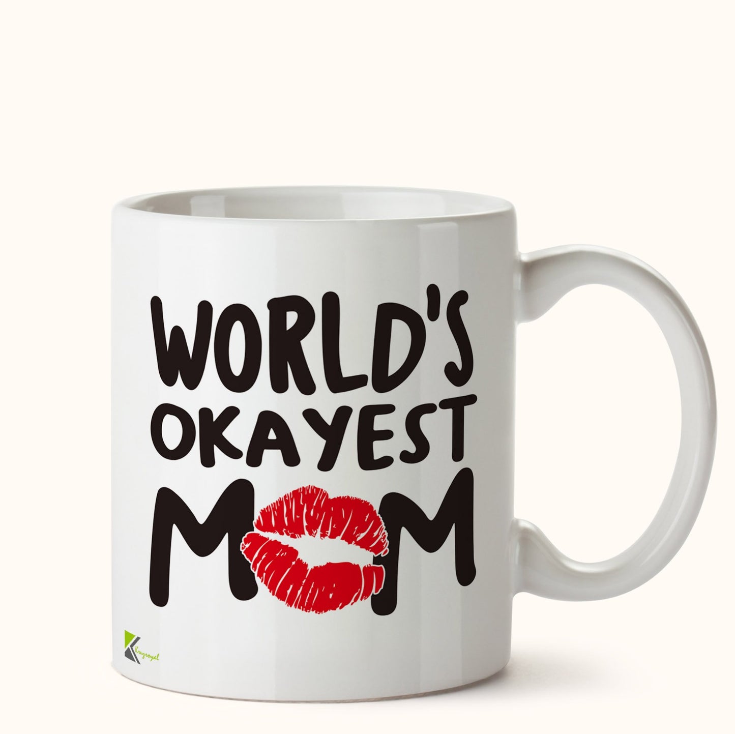 Kruzroyal DZ448 World's Okayest Mom Funny Novelty Great Gift Idea Coffee Tea Mug