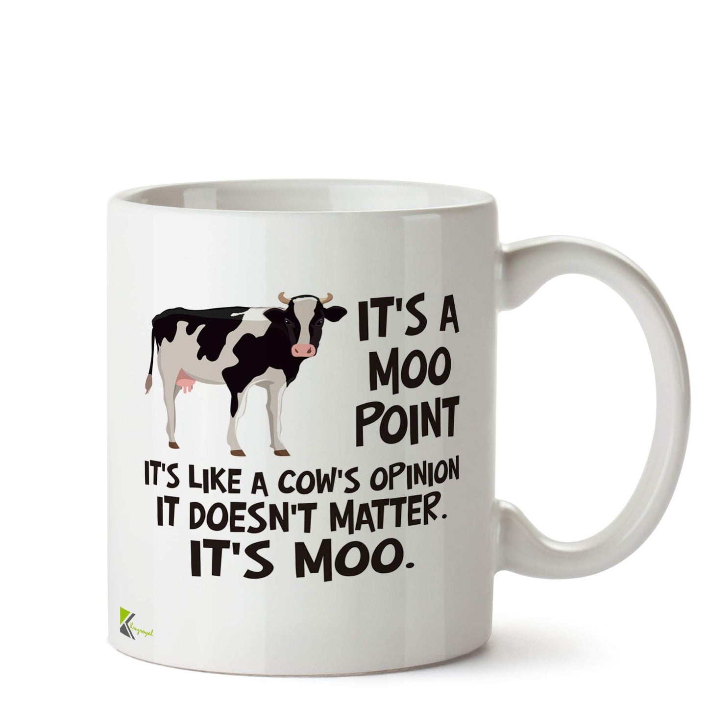 DZ517 It's a moo point. It's like a cow's opinion. It doesn't matter. It's MOO Funny Novelty Great Gift Idea Coffee Tea Ceramic Mug | Cow's Opinion Quote, Gift for Friends Fan Men Women 11oz