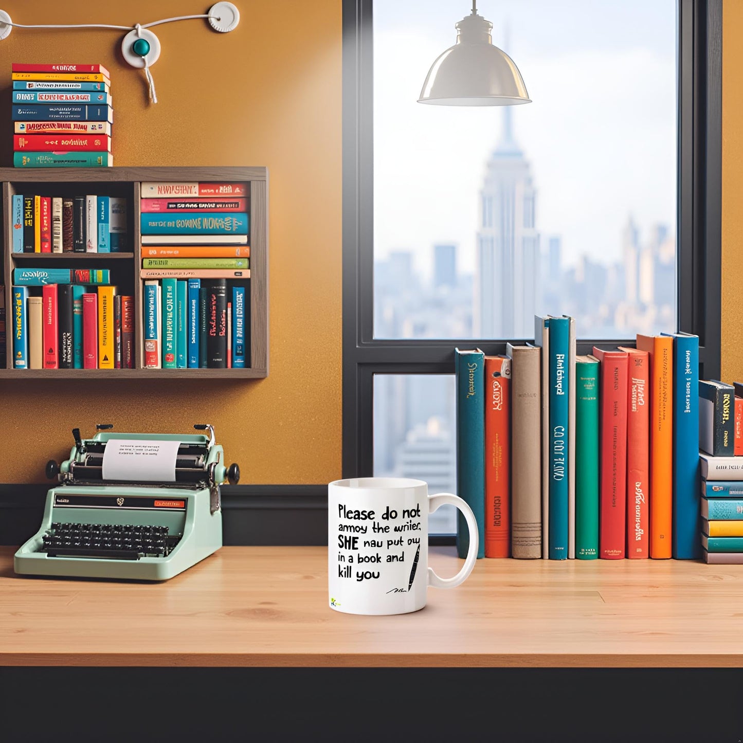 Kruzroyal Do Not Annoy Writer Mug | Funny Book Author Gift Ceramic Coffee Tea Cup for Novelist, Editor, Friend | She May Put You in a Book