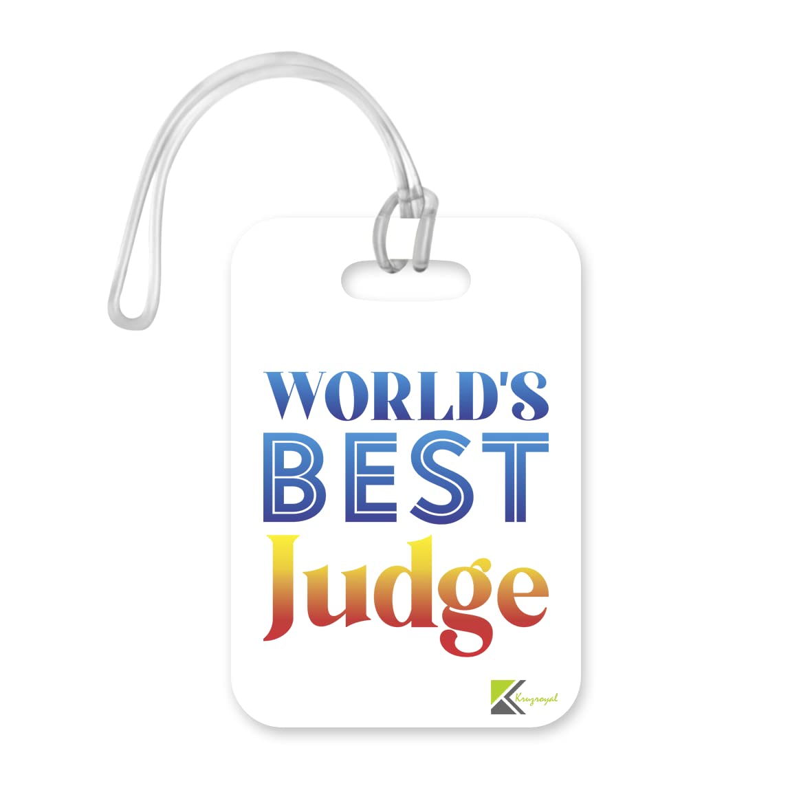 LT483 World's Best Judge Novelty Funny Unique Designer Gift, Suitcase, Glossy Plastic Luggage Tag for Judge