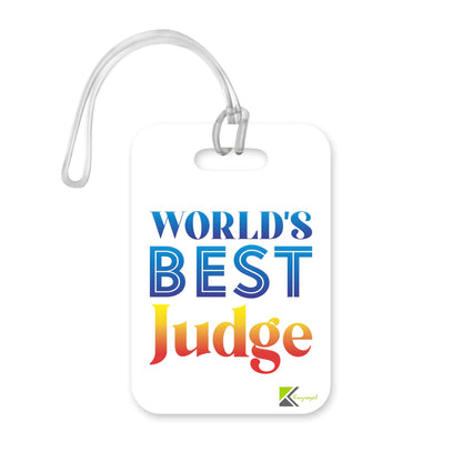 LT483 World's Best Judge Novelty Funny Unique Designer Gift, Suitcase, Glossy Plastic Luggage Tag for Judge