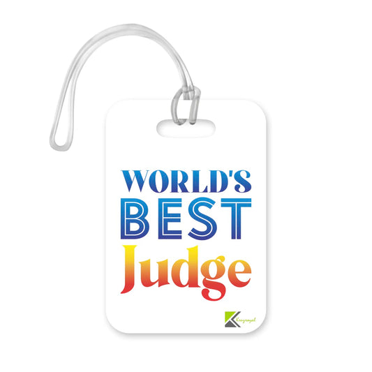 LT483 World's Best Judge Novelty Funny Unique Designer Gift, Suitcase, Glossy Plastic Luggage Tag for Judge