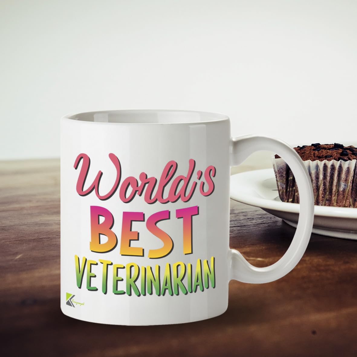 Kruzroyal DZ861 World's Best Veterinarian Mug 11oz - White Ceramic Cup for Vet, Vet Nurse, Surgeon - Thank You, Graduation, Birthday Present