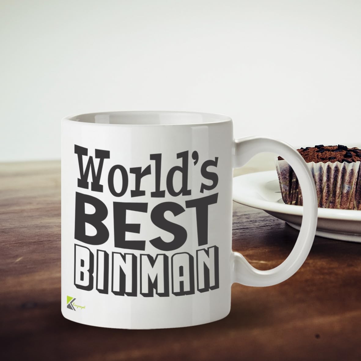 Kruzroyal DZ831 World's Best Binman Mug 11oz - White Ceramic Coffee & Tea Cup for Refuse Collector - Funny Birthday, Thank You Present for Dad, Husband