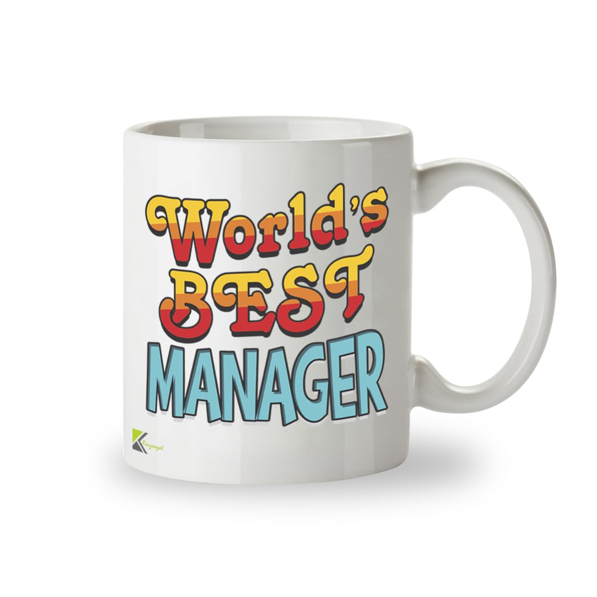 Kruzroyal DZ838 World's Best Manager Mug 11oz - White Ceramic Coffee & Tea Cup for Boss, Leader, Mentor - Ideal Birthday, Leaving or Thank You Present