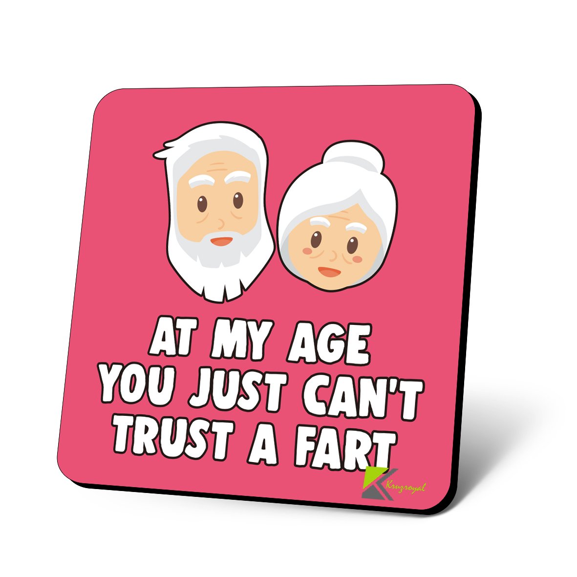 CS664 at My Age You just Can't Trust a Fart Novelty Funny Coffee Tea Drink Gift Glossy MDF Wooden Coaster