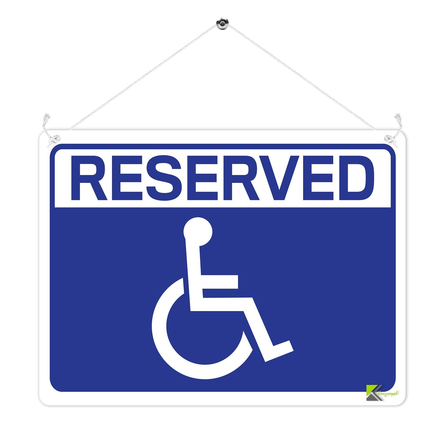 Kruzroyal MP398 Reserved Disabled Parking Sign Novelty Retro Vintage Metal Wall Sign Plaque 20cm x 15cm