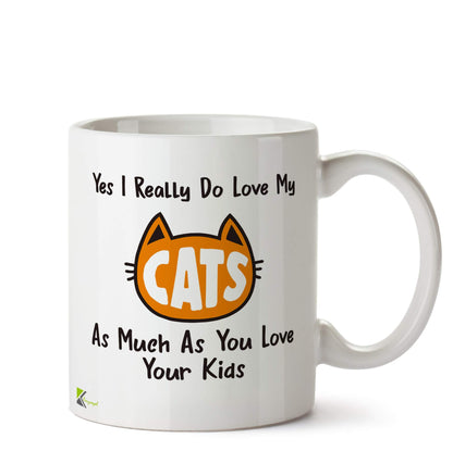 Kruzroyal Cat Lover Mug Funny Pet Parent Humour Ceramic Coffee Tea Cup Gift for Mum Sister Friend Animal Lover