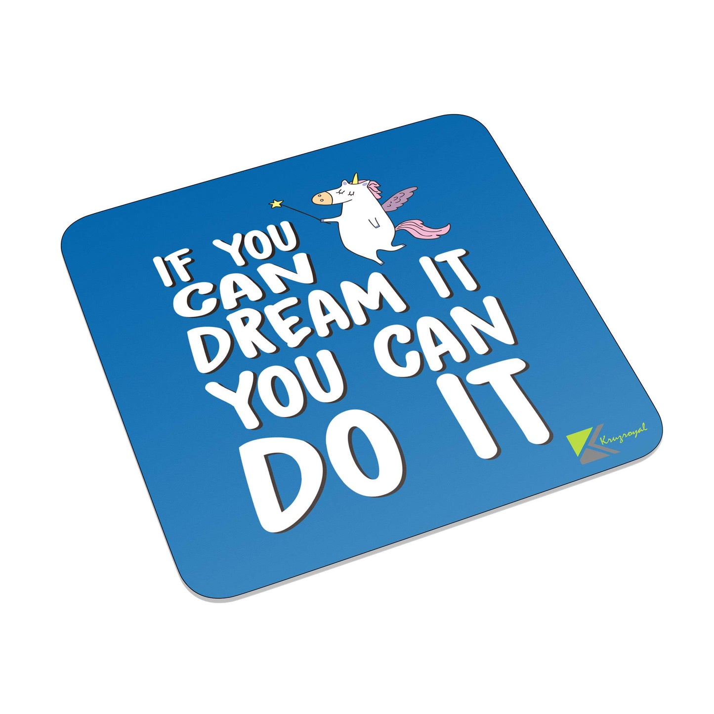 FM015 If you can dream it, you can do it Novelty Funny Idea Glossy Metal Square Fridge Magnet