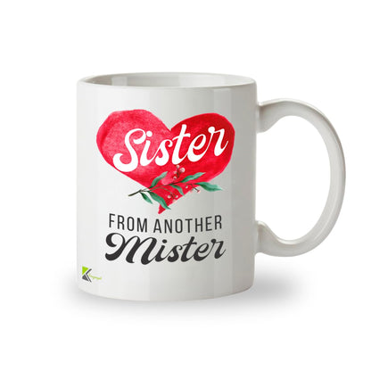 Kruzroyal Sister from Another Mister Mug - Best Friend Gift for Women, Bestie, Work Mate - Heartfelt Friendship Cup