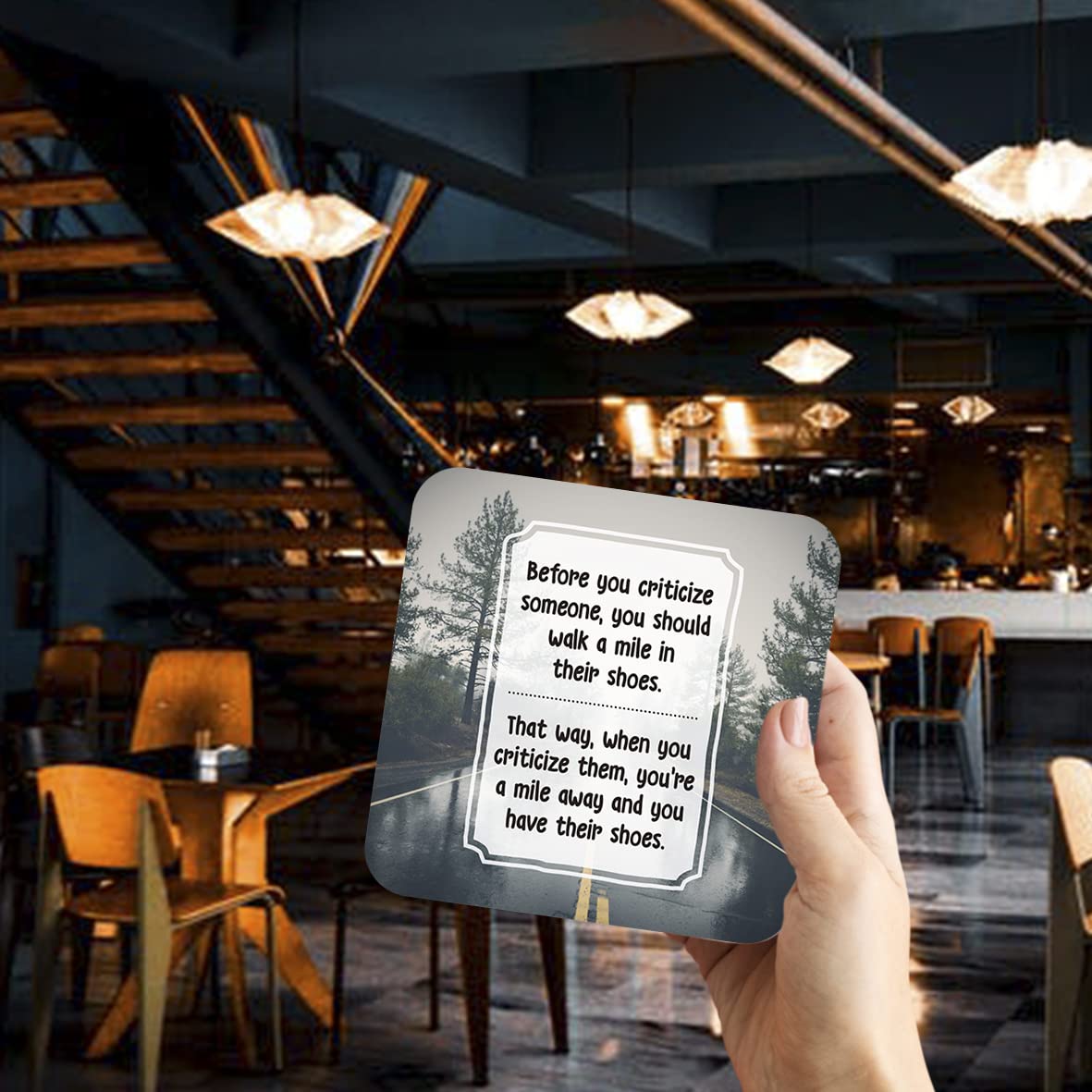 CS782 Before You Criticize Someone, You Should Walk a Mile in Their Shoes Novelty Funny Coffee Tea Drink Gift Glossy MDF Wooden Coaster