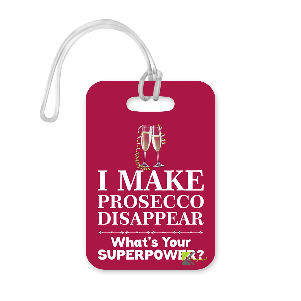LT244 I Make Prosecco Disappear, What's Your Superpower? Novelty Funny Unique Designer Gift Glossy Plastic Suitcase Luggage Tag