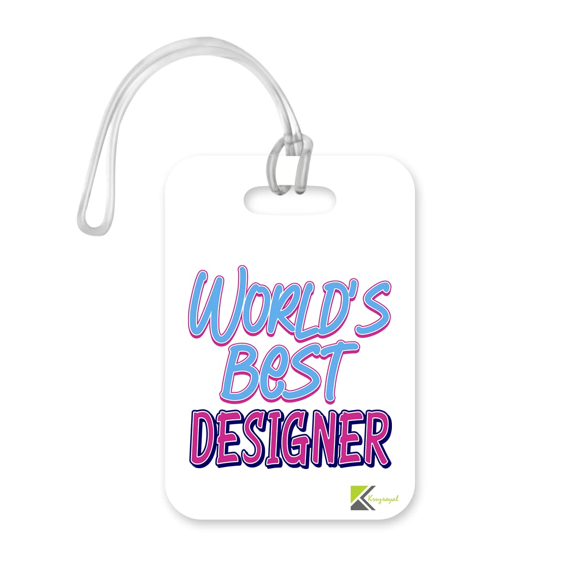 LT469 World's Best Designer Novelty Funny Unique Designer Gift, Suitcase, Glossy Plastic Luggage Tag for Designer