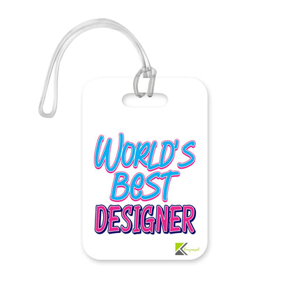 LT469 World's Best Designer Novelty Funny Unique Designer Gift, Suitcase, Glossy Plastic Luggage Tag for Designer