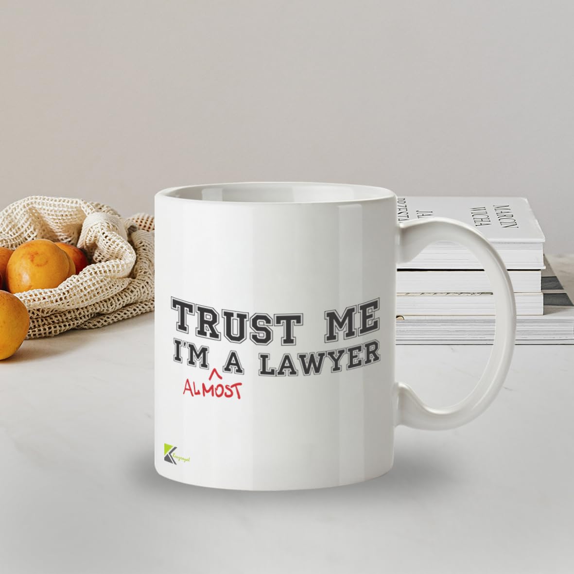 Kruzroyal Funny Law Student Mug, Trust Me I'm Almost A Lawyer Design, Novelty Gift for Trainee Solicitor, Paralegal, Barrister or Student, Novelty Great Gift Idea Coffee Tea Mug Coffee Cup, 11 oz