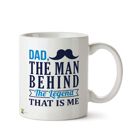 Kruzroyal DZ509 Dad The Man Behind The Legend Mug - 11oz White Ceramic Coffee Cup Gift for Dad, Father, Papa - Unique Father's Day Present & Birthday Gift Idea