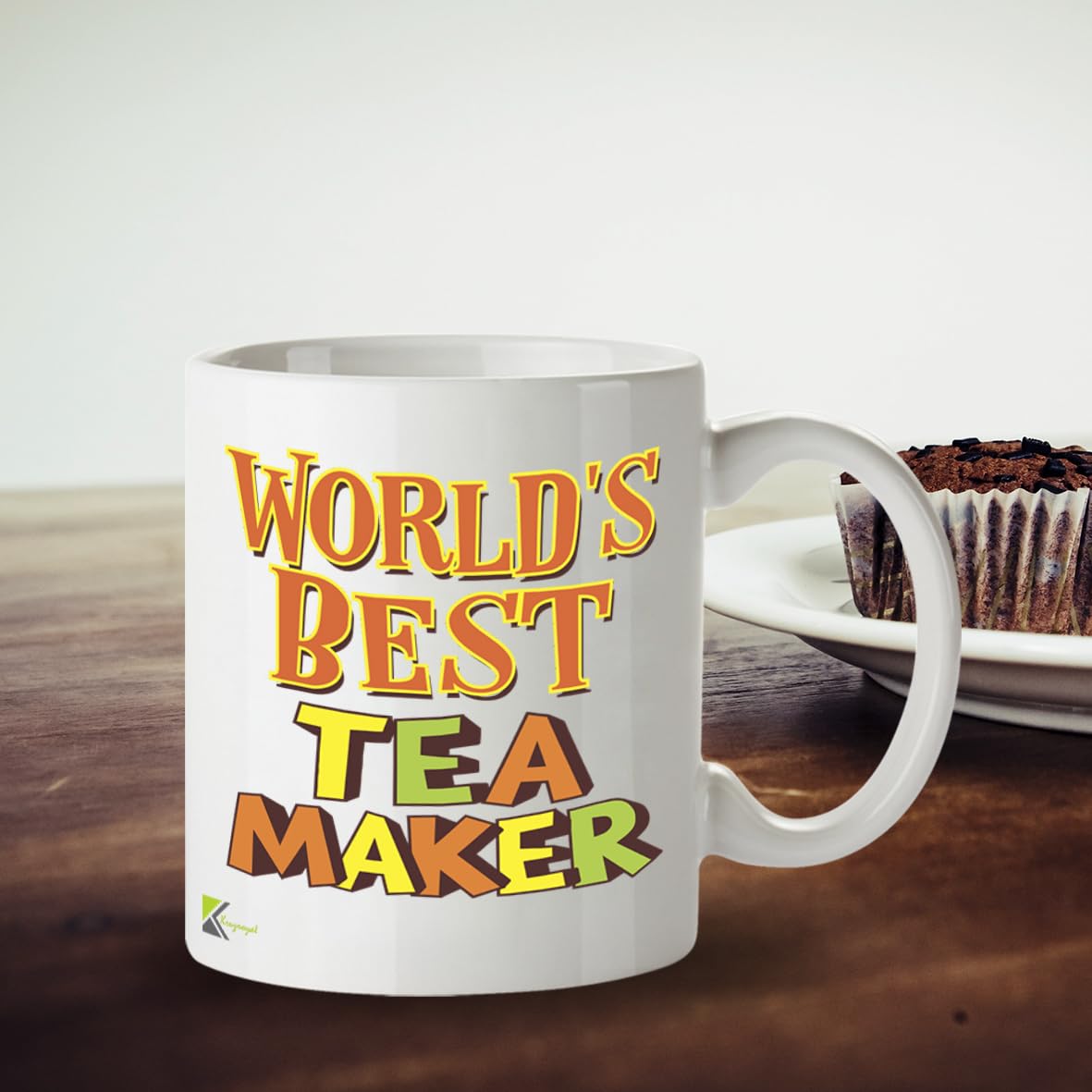 Kruzroyal DZ828 World's Best Tea Maker Mug 11oz - White Ceramic Cup for a Perfect Brew - Funny Birthday, Office Thank You Gift for Colleague, Friend
