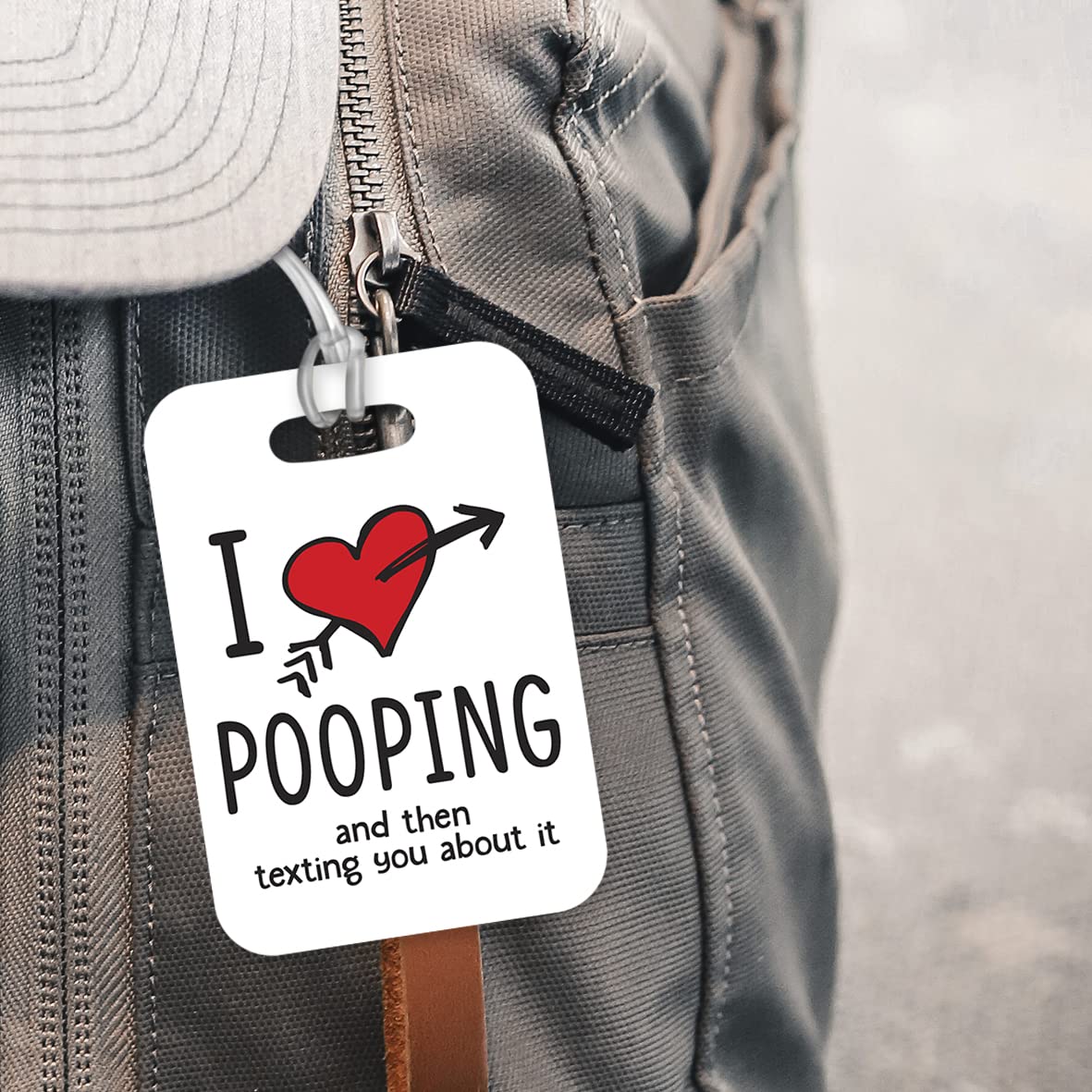 LT142 I Love Pooping and Then Texting You About It Novelty Funny Unique Designer Gift Glossy Plastic Suitcase Luggage Tag