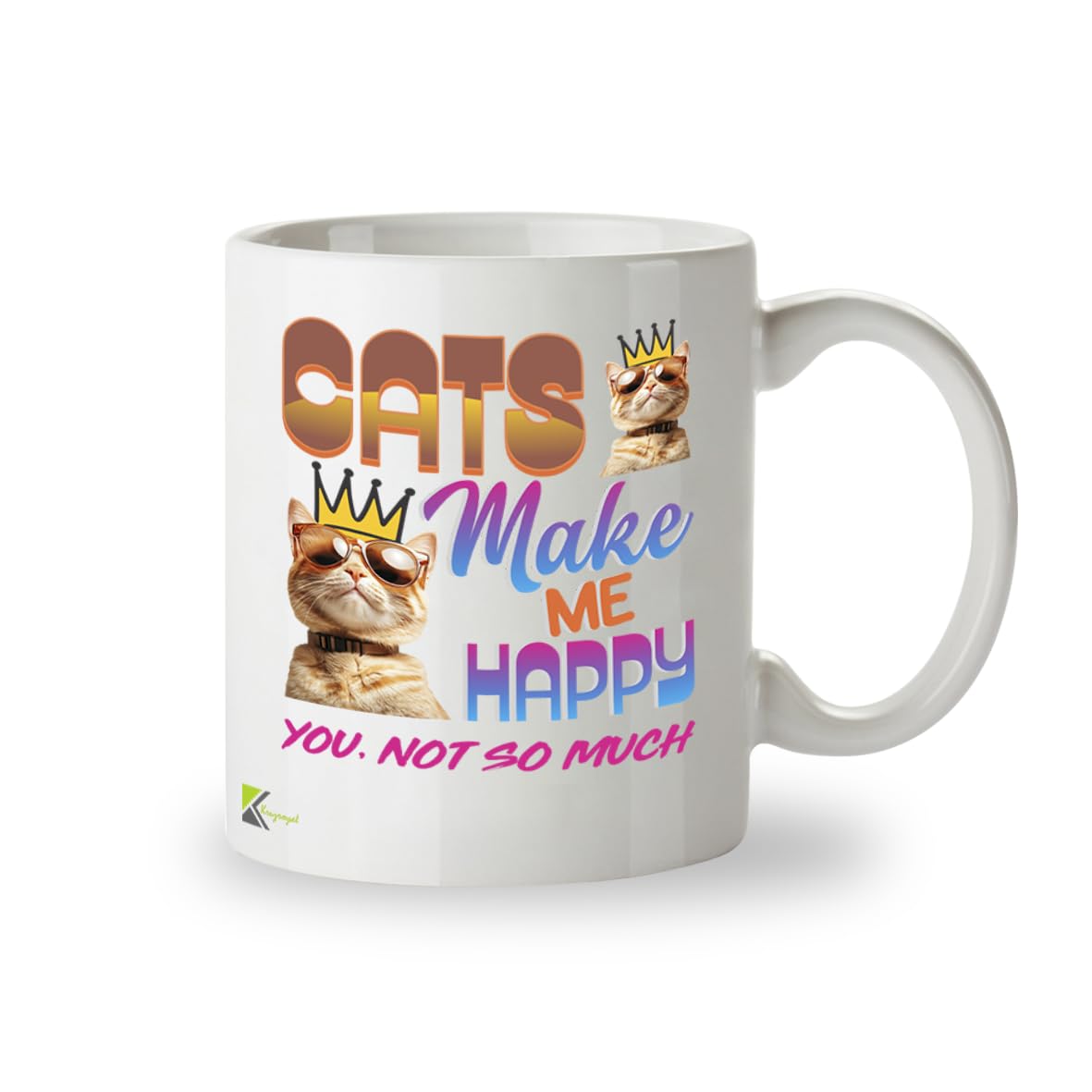Kruzroyal Cats Make Me Happy Funny Coffee Mug - Sarcastic Cat Lover Novelty Cup Great Gift for Men Women Mom Dad