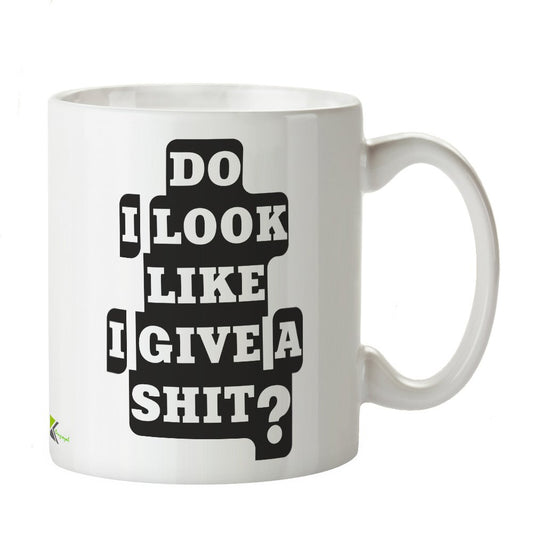 Kruzroyal Sarcastic Office Mug, Do I Look Like I Give A Sh*t Design, Funny Novelty Gag Gift for Coworker or Boss, White Ceramic Coffee Cup, 11 oz