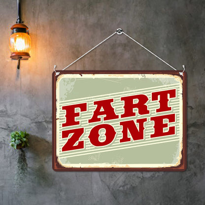 Kruzroyal MP135 FART ZONE Funny Novelty Retro Vintage Metal Wall Sign Plaque 20cm x 15cm