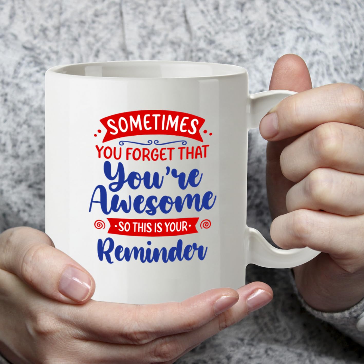 Kruzroyal You're Awesome Mug - Motivational Coffee Cup - Inspirational Appreciation Gift for Men, Women, Boss, Colleague - 11oz Ceramic - Thank You, Work Anniversary, Birthday Gift